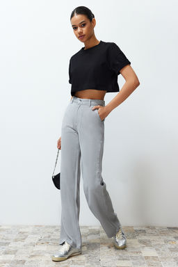 Bej More Sustainable %100 Tencel Dusuk Bel Wide Leg Jeans TWOSS23JE00219 - Trendyolmilla фото 5