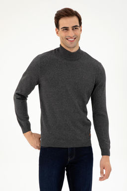 Мужской свитер антрацитового меланжа Неожиданная скидка в корзине