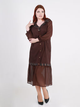 Коричневое платье женское - Almond фото 4