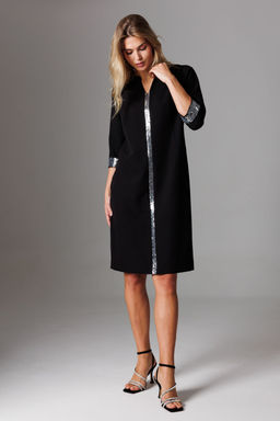 Платье Lars Style 1026-Р черный/серебряный