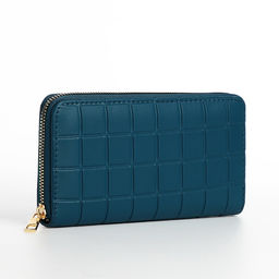 Кошелёк на молнии, четыре отделения, большой, синий