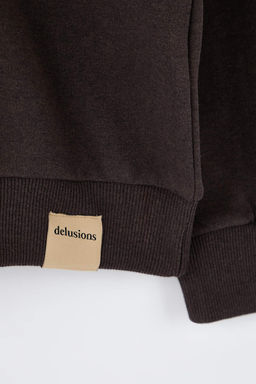 TRENDYOL MAN Lacivert Oversize/Genis Kesim Dik Yaka Fermuarl? Etiketli Ici Polarl? Sweatshirt TMNAW25SW00168 - Trendyolmilla фото 30