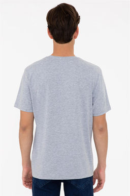 Мужская серая меланжевая базовая футболка с v-образным вырезом Неожиданная скидка в корзине - U.s. polo assn фото 3