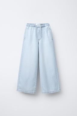 SLIM WAIST WIDE-LEG JEANS