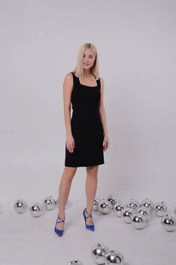 Платье с вырезом каре чёрное - Martichelli фото 2