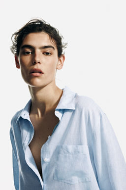 Camisa en mezcla de lino - H&m фото 7