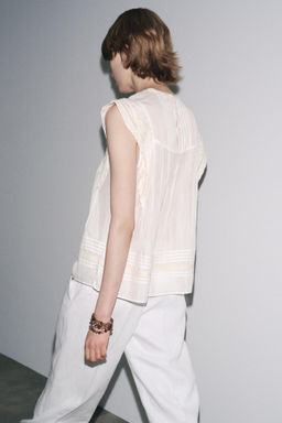 ZW COLLECTION EMBROIDERED BLOUSE - Zara фото 3
