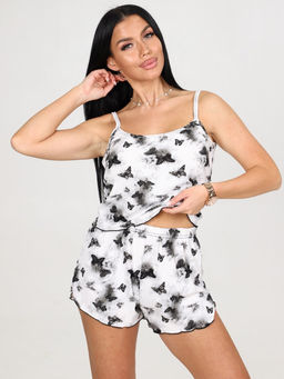 732 ПИЖАМА ЖЕНСКАЯ (топ) (Бабочки на белом) - А-дина фото 2