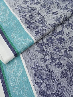 Холст полотенечный жаккард Нежная фиалка цв.чернильный, ш.0.5м, лен-30%, хл-70%, 210гр/м.кв