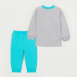 CRB wear/CWNB 90053-11-289 Комплект для мальчика (джемпер, брюки), светло-серый меланж-бирюзовый/Ex.Cherubino  фото 3