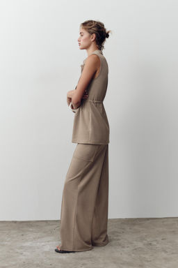 BUTTONED TWILL WAISTCOAT - Zara фото 3