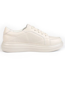 05-PDE32-2 BEIGE Кроссовки женские (натуральная кожа)