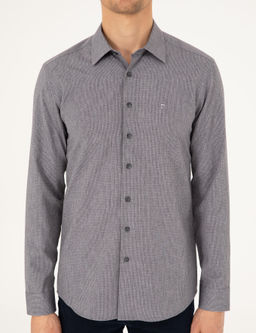 Antrasit Slim Fit Uzun Kollu G_mlek