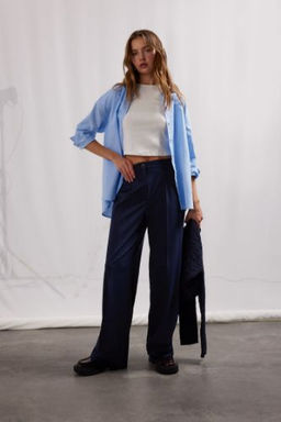 Wide Leg Yuksek Bel Standart Boy Pantolon