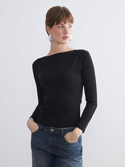 Kay?k Yaka B?zg?l? Bluz