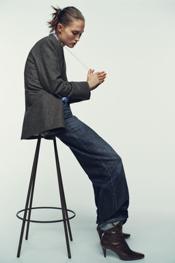 LEATHER HEELED ANKLE BOOTS