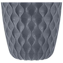 Ingreen Горшок для цветов пластмассовый Wave 2,5л, д17,5см, h16см, с дренажной сеткой и съемным поддоном, вулканический серый (Россия) - Домашняя Мода фото 2