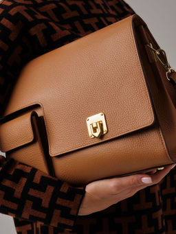 Кожаная сумка Deboro 31104 коричневый лист