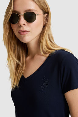 Kad_n Lacivert V Yaka Basic Ti__rt - U.s. polo assn фото 2