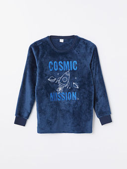 Bisiklet Yaka Pel?? Erkek ?ocuk Pijama Tak?m?