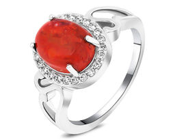 Кольцо, коралл губчатый, Вираж