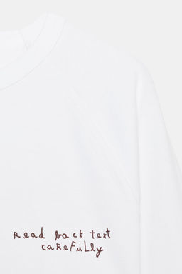 LONG SLEEVE TEXT T-SHIRT - Zara фото 3