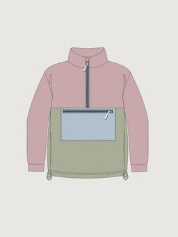 Кофта 4т41426 пудра/оливковый