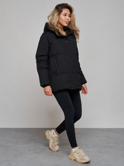 Зимняя женская куртка модная с капюшоном черного цвета 52308Ch - Holdluck фото 5