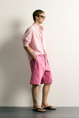 BERMUDA CARGO LAVADA RELAXED FIT / Magenta - Zara фото 4