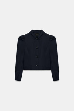 BLAZER CORTA FRUNCES HOMBRO / Azul - Zara фото 5