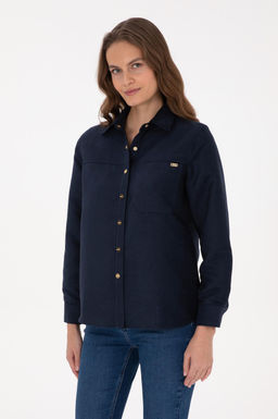 Kad_n Lacivert Uzun Kollu G_mlek