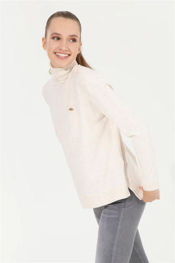 Женский базовый свитер кремового меланжевого цвета - U.s. polo assn фото 8