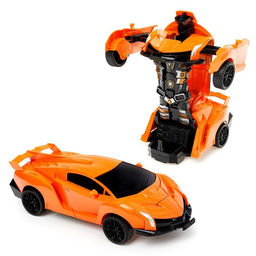 Робот-трансформер инерционный Автобот, трансформируется при столкновении, цвет МИКС, в пакете