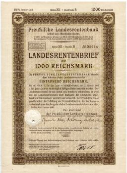 Облигация 4,5% 1000 рейхсмарок 1940 года Германия