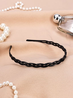 Цена за 12 шт. Ободок для волос «Классика галант», плетение, 0.9 см, чёрный