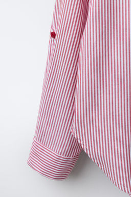 PACK CAMISA RAYAS CON CAMISETA RIB CUELLO CONTRASTE / Rojo