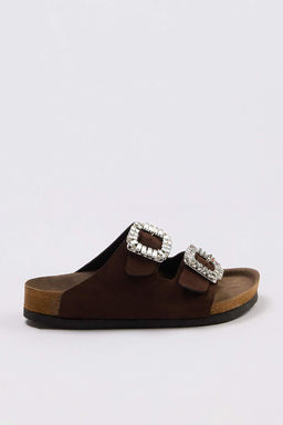 Trendyol Shoes Vizon Tas Aksesuar Detayl? Cift Tokal? Kad?n Terlik TAKSS24TE00002 - Trendyolmilla фото 16