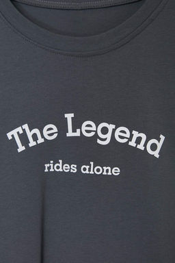 Mavi Oversize/Genis Kesim Slogan Bask?l? %100 Pamuk T-Shirt TMNSS26TS00050 - Trendyolmilla фото 5