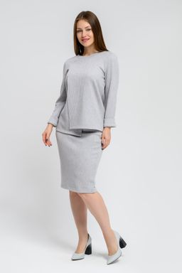 Юбка трикотажная прямая серое - Odis фото 12