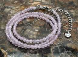 Чокер из улексита с эффектом кошачьего глаза шарик граненый 3мм цвет розовый, 40см Радуга камня