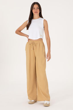 Kad_n Camel Kanvas Pantolon Sepette S_rpriz _ndirim