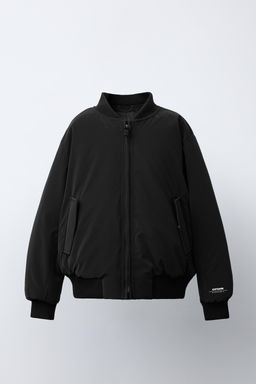 CAZADORA BOMBER ENGOMADA CAPUCHA FELPA DESMONTABLE / Negro - Zara фото 2