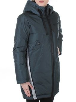 227-1 GRAY/GREEN Пальто женское зимнее Snow Grace