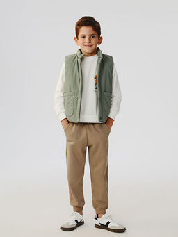 Bask?l? Erkek ?ocuk Sweatshirt ve E?ofman Alt?