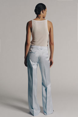 PANTAL?N FLARE CON LINO ZW COLLECTION / Azul claro - Zara фото 3