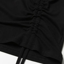 Футболка с кулиской женская MINAKU REGULAR FIT, чёрная, размер 44