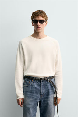AARON LEVINE X ZARA WAFFLE-KNIT TEXTURE T-SHIRT  фото 2