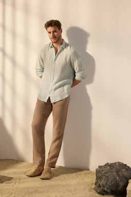 TRENDYOL MAN Premium Gri %100 Keten Regular Fit Gomlek TMNSS24GO00058 - Trendyolmilla фото 17