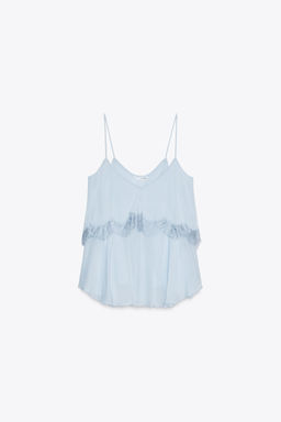 LACE TRIM CAMISOLE TOP - Zara фото 14