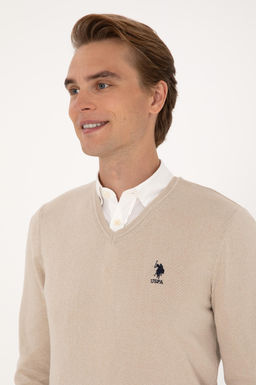 Erkek Slim Fit V Yaka Ta_ Melanj Basic Kazak - U.s. polo assn фото 2